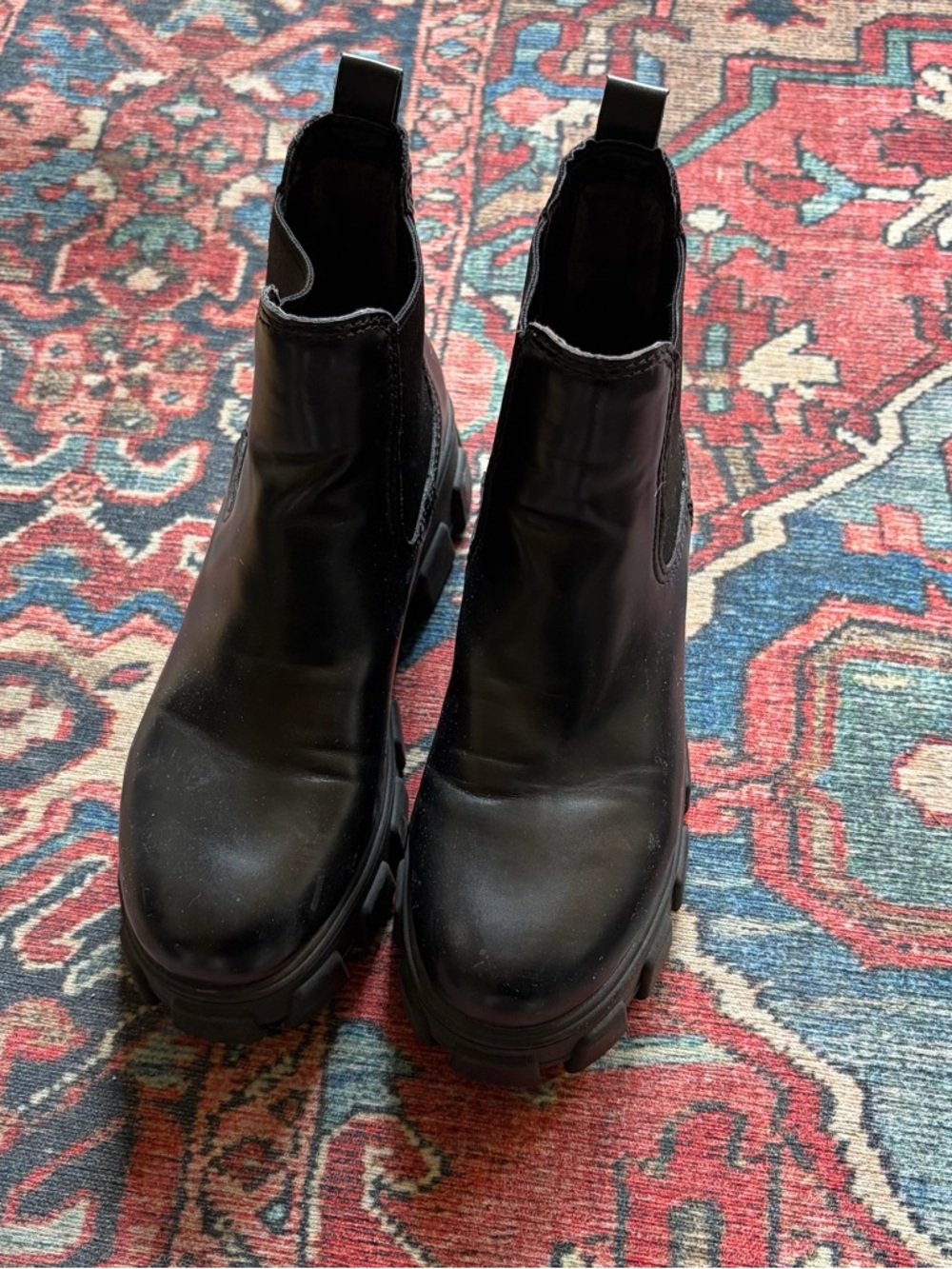 Circus by Sam Edelman Black Lug Chelsea Ankle Boots